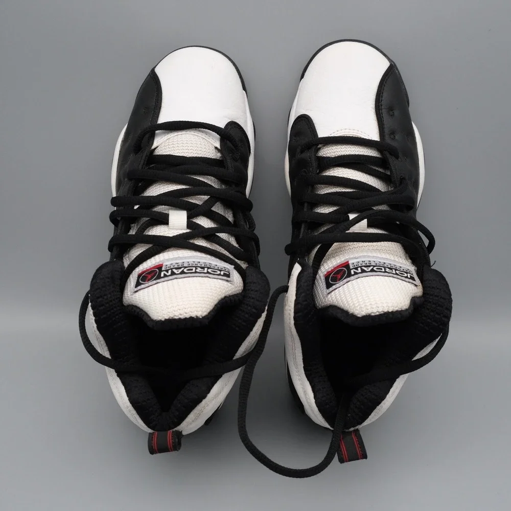 Jordan Jumpman Team II Black White Leather Basketball Shoes 7 820273-010
